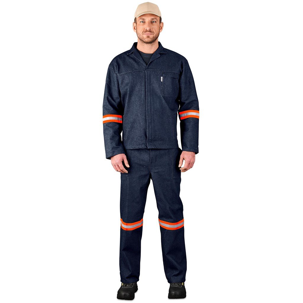 Vintage 100% Cotton Denim Conti Suit - Reflective Arms & Legs - Orange Tape - Image 3