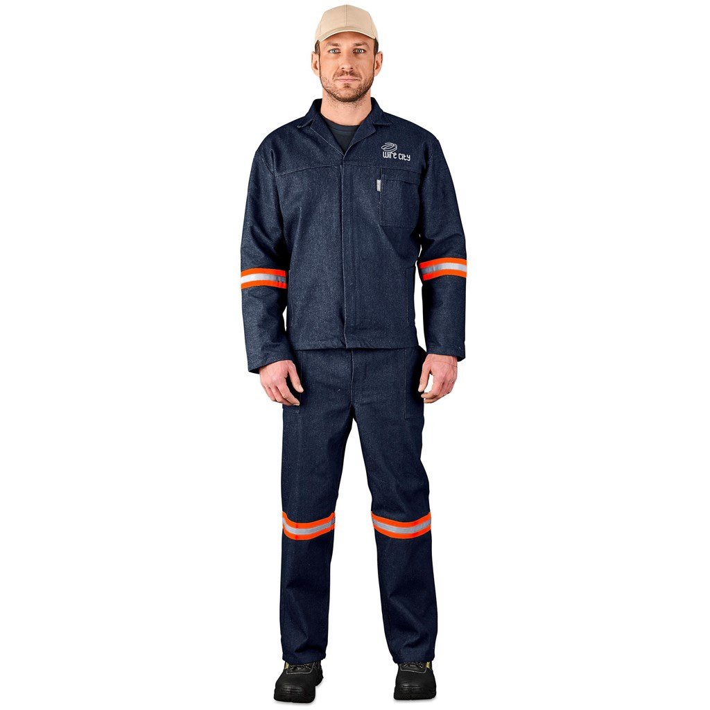 Vintage 100% Cotton Denim Conti Suit - Reflective Arms & Legs - Orange Tape - Image 2