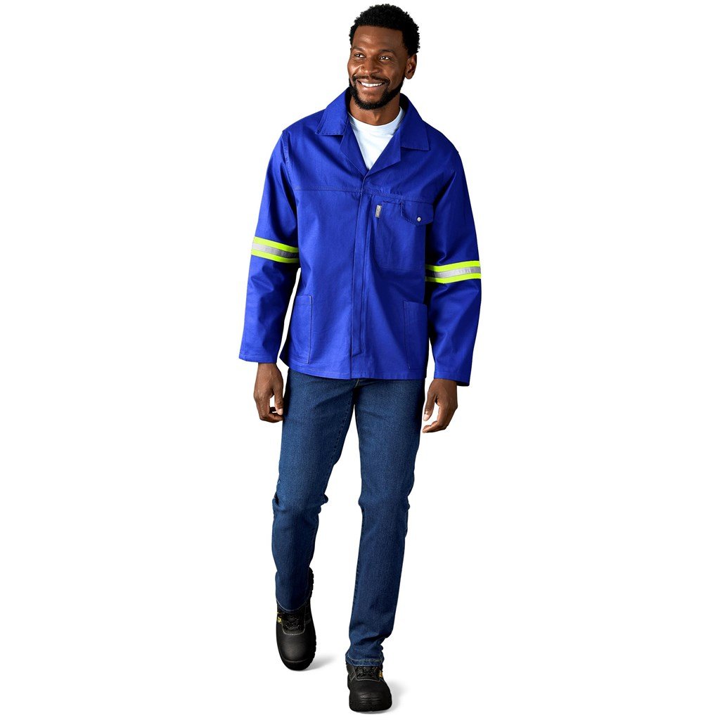 Artisan Premium 100% Cotton Jacket - Reflective Arms & Back - Yellow Tape - Image 3