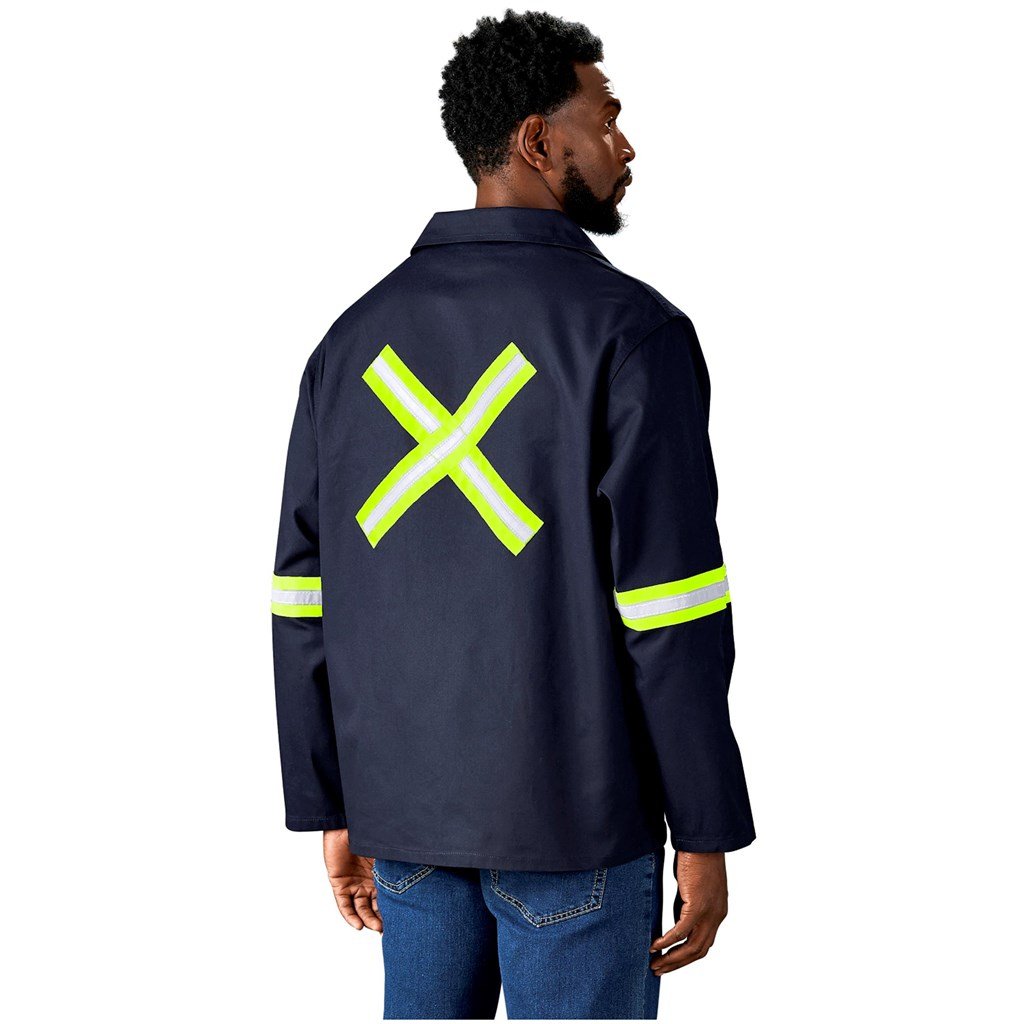 Artisan Premium 100% Cotton Jacket - Reflective Arms & Back - Yellow Tape - Image 2