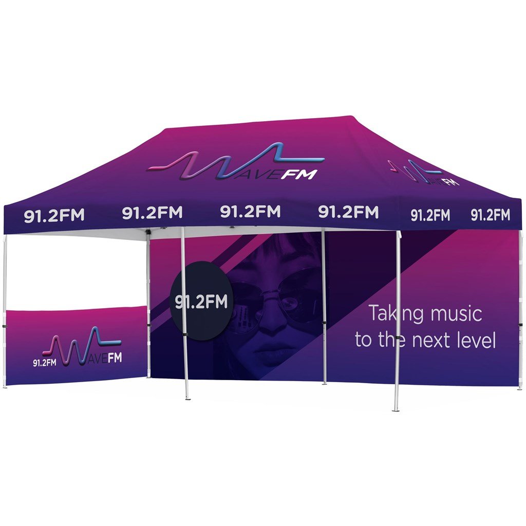 Ovation Sublimated Gazebo 6m X 3m - 1 Short Half-Wall Skin - 1 Long Full-Wall Skin - Image 2