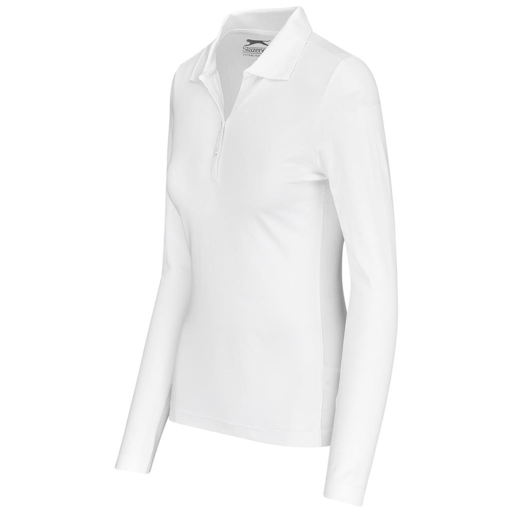 Ladies Long Sleeve Zenith Golf Shirt - White - Image 4