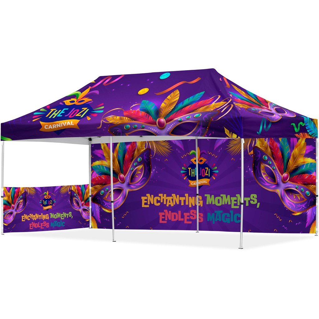 Coated Steel Sublimated Gazebo 6m x 3m - 1 Short Half-Wall Skin - 1 Long Full Wall Skin - Image 2
