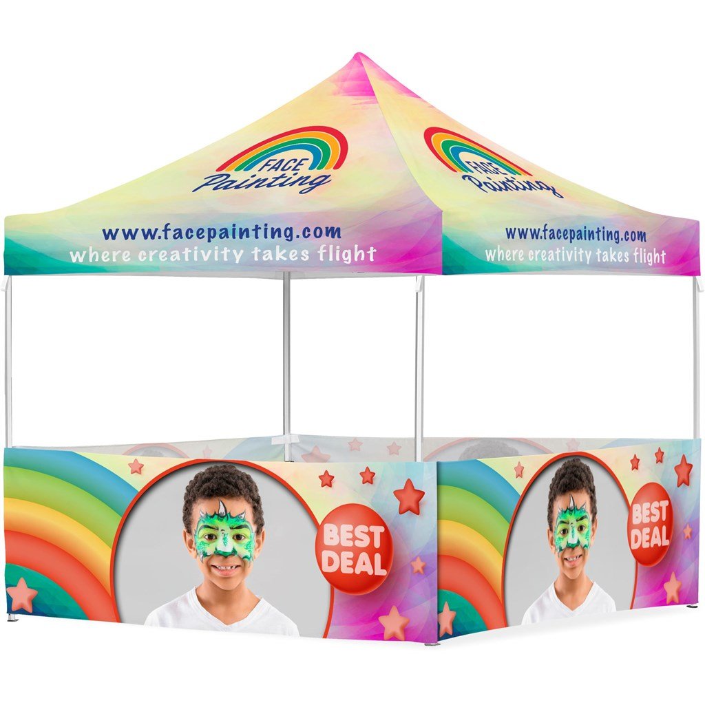 Coated Steel Sublimated Gazebo 3m x 3m - 4 Half-Wall Skins - Image 2