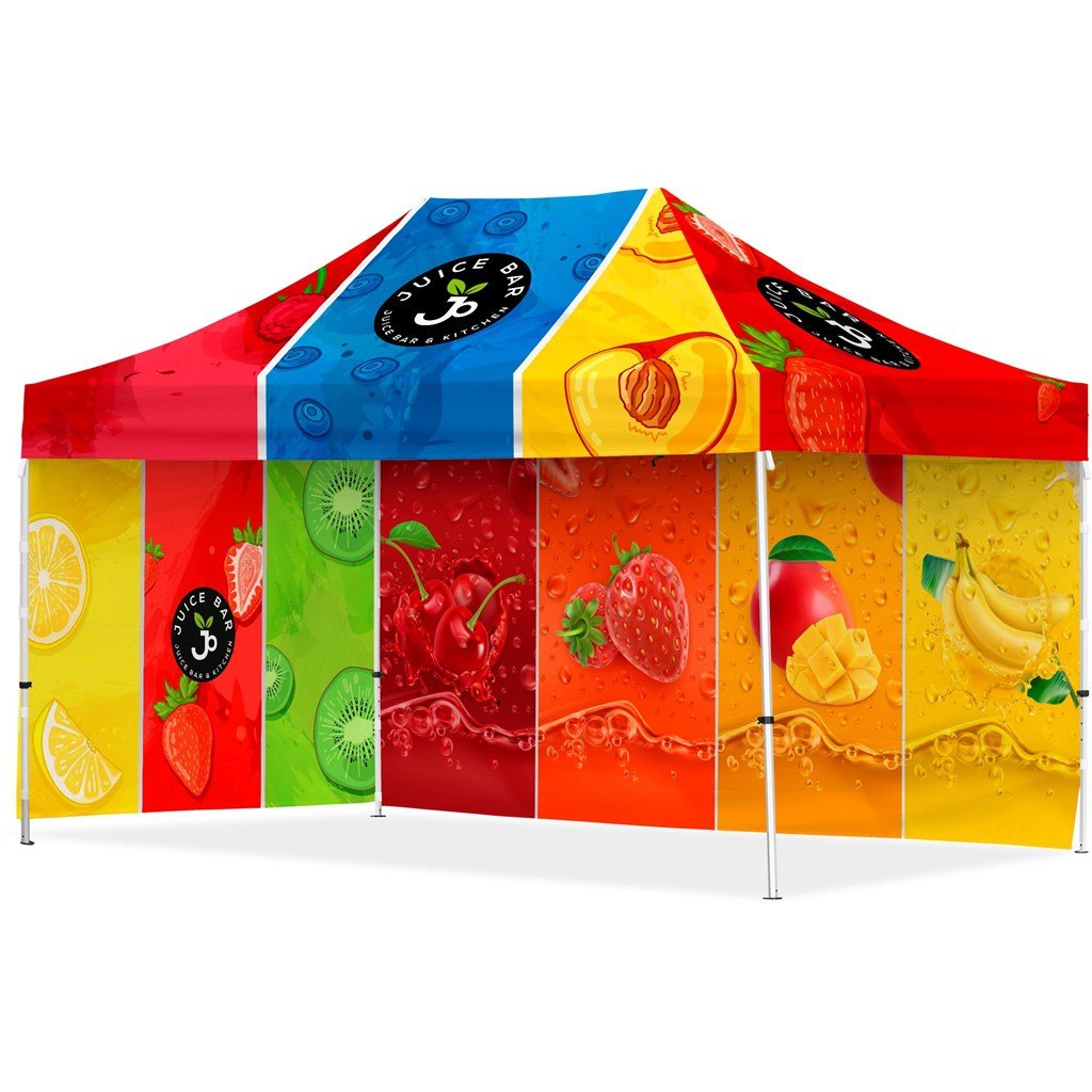 Coated Steel Sublimated Gazebo 4.5m x 3m - 1 Long Full-Wall Skin - 1 Short Full Wall Skin - Image 2